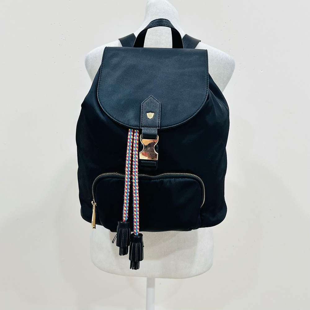 Gianni Bini Black Nylon Drawstring Backpack For Women